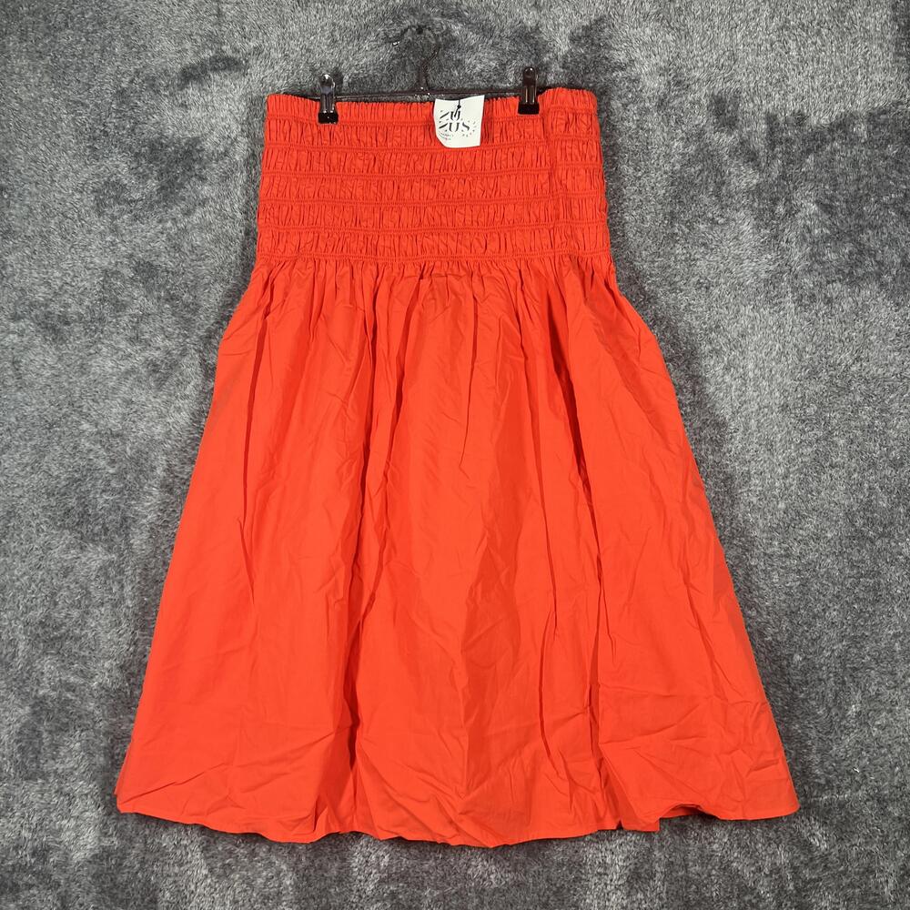 Rails Skirt Womens L Red Peasant Midi Pull On Elastic Waist Casual Summer